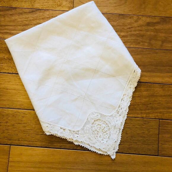 Vintage Set of 5 Cotton Napkins Embroidery Lace - Picture 2 of 8
